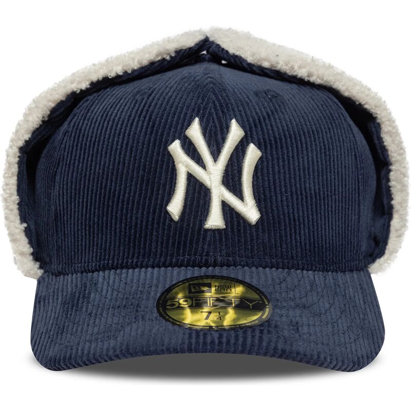 casquette-courbee-bleue-marine-ajustee-59fifty-cord-dog-ear-new-york-yankees-mlb-new-era