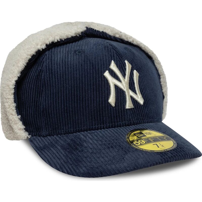 casquette-courbee-bleue-marine-ajustee-59fifty-cord-dog-ear-new-york-yankees-mlb-new-era