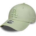 casquette-courbee-verte-ajustable-pour-femme-avec-logo-vert-9forty-league-essential-los-angeles-dodgers-mlb-new-era