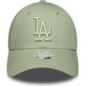 casquette-courbee-verte-ajustable-pour-femme-avec-logo-vert-9forty-league-essential-los-angeles-dodgers-mlb-new-era