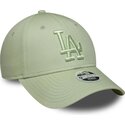casquette-courbee-verte-ajustable-pour-femme-avec-logo-vert-9forty-league-essential-los-angeles-dodgers-mlb-new-era