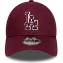 casquette-courbee-grenat-ajustable-avec-logo-grenat-9forty-team-outline-los-angeles-dodgers-mlb-new-era