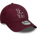 casquette-courbee-grenat-ajustable-avec-logo-grenat-9forty-team-outline-los-angeles-dodgers-mlb-new-era