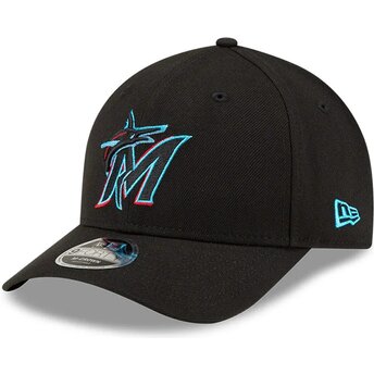 Casquette courbée noire snapback 9FORTY M-Crown Player Replica Miami Marlins MLB New Era