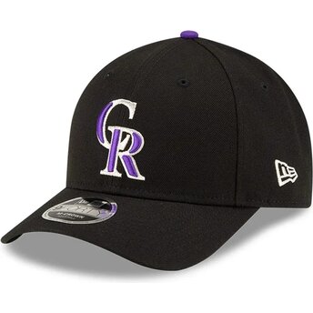 Casquette courbée noire snapback avec logo violet 9FORTY M-Crown Player Replica Colorado Rockies MLB New Era