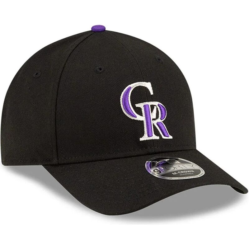 casquette-courbee-noire-snapback-avec-logo-violet-9forty-m-crown-player-replica-colorado-rockies-mlb-new-era