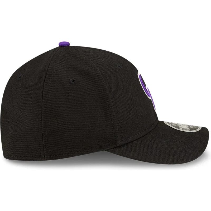 casquette-courbee-noire-snapback-avec-logo-violet-9forty-m-crown-player-replica-colorado-rockies-mlb-new-era