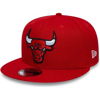 Casquette plate rouge snapback 9FIFTY Chicago Bulls NBA New Era