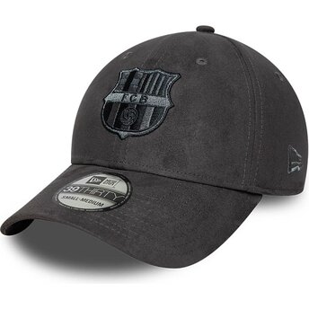 Casquette courbée grise ajustée 39THIRTY Faux Suede FC Barcelona LALIGA New Era