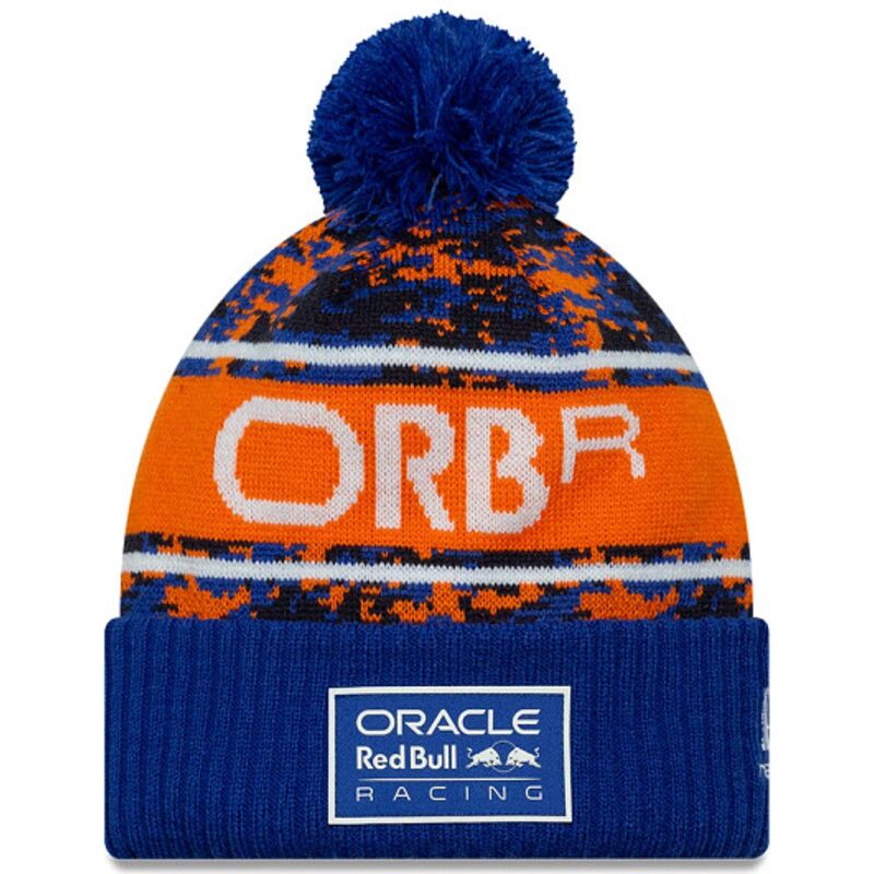 bonnet-avec-pompom-bleu-et-orange-digi-camo-red-bull-racing-formula-1-new-era