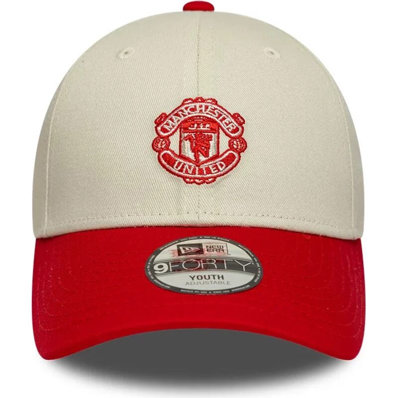casquette-courbee-beige-et-rouge-ajustable-pour-enfant-9forty-contrast-manchester-united-football-club-premier-league-new-era casquette-courbee-beige-et-rouge-ajustable-pour-enfant-9forty-contrast-manchester-united-football-club-premier-league-new-era