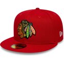 casquette-plate-rouge-ajustee-59fifty-basic-chicago-blackhawks-nhl-new-era