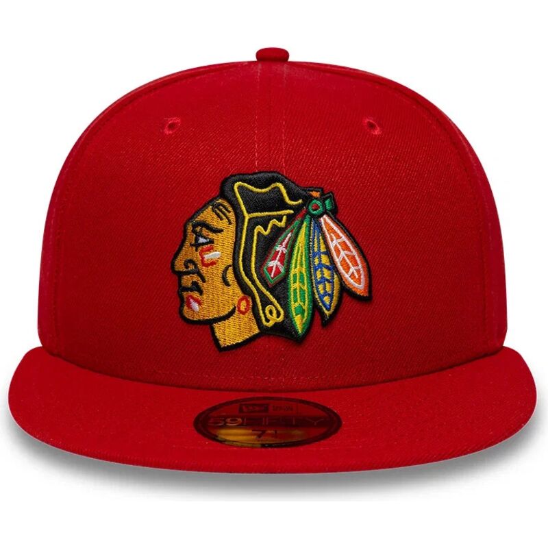 casquette-plate-rouge-ajustee-59fifty-basic-chicago-blackhawks-nhl-new-era