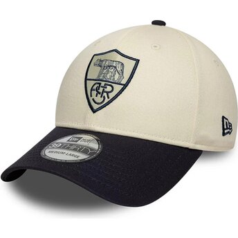 Casquette courbée beige et bleue marine ajustée 39THIRTY Seasonal Associazione Sportiva Roma Serie A New Era