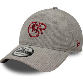 Casquette courbée grise ajustable avec logo rouge 9TWENTY Fleck Cord Associazione Sportiva Roma Serie A New Era