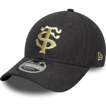 Casquette courbée grise snapback 9FORTY M-Crown Suede Stade Toulousain Top 14 New Era