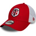 casquette-trucker-rouge-et-blanche-ajustable-9forty-league-stade-toulousain-top-14-new-era
