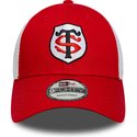 casquette-trucker-rouge-et-blanche-ajustable-9forty-league-stade-toulousain-top-14-new-era