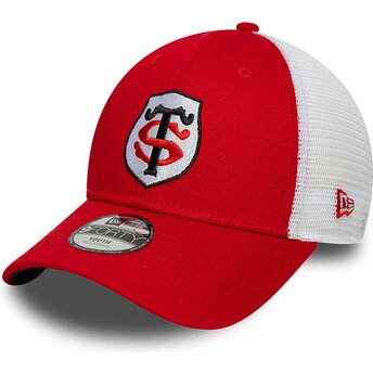 Casquette trucker rouge et blanche ajustable pour enfant 9FORTY League Stade Toulousain Top 14 New Era