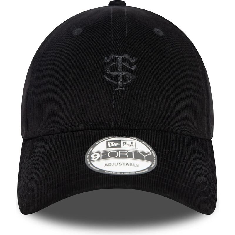 casquette-courbee-noire-ajustable-avec-logo-noir-9forty-baby-cord-stade-toulousain-top-14-new-era casquette-courbee-noire-ajustable-avec-logo-noir-9forty-baby-cord-stade-toulousain-top-14-new-era