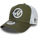 casquette-trucker-verte-et-blanche-a-frame-seasonal-haas-f1-team-formula-1-new-era