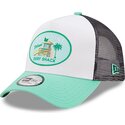casquette-trucker-verte-et-blanche-a-frame-location-miami-new-era