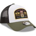 casquette-trucker-verte-et-blanche-a-frame-location-icon-hawaii-new-era