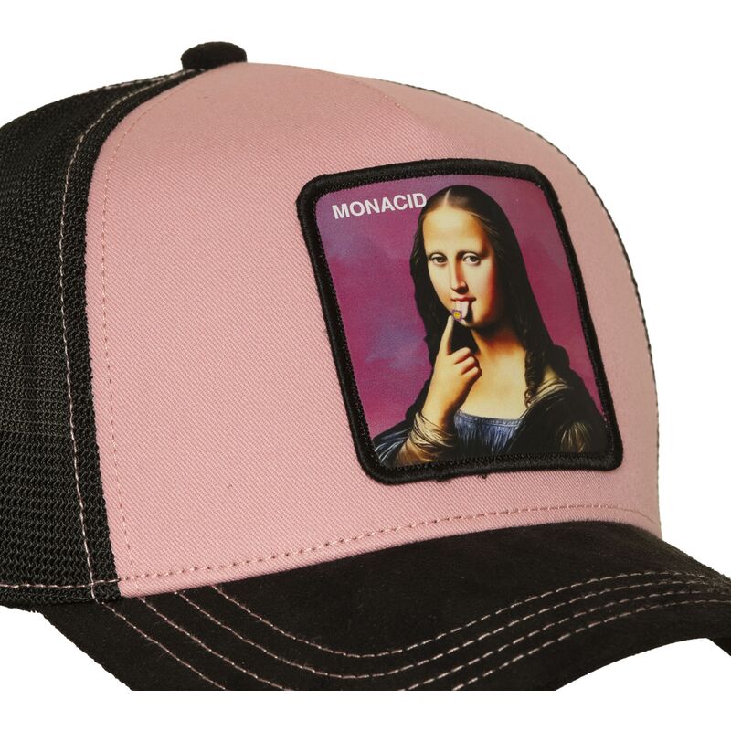 casquette-trucker-rose-et-noire-mona-lisa-acid-art1-mona-monacid-famous-capslab