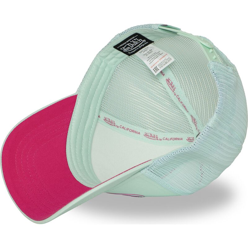 casquette-trucker-verte-et-rose-log21-von-dutch