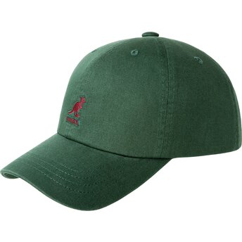 Casquett courbée vert sangle ajustable Washed Baseball...
