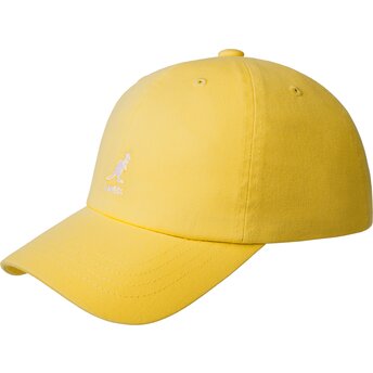 Casquett courbée jaune sangle ajustable Washed Baseball Lemon Sorbet de Kangol