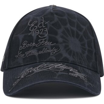 Casquette courbée noire snapback Spiderweb Ed Hardy
