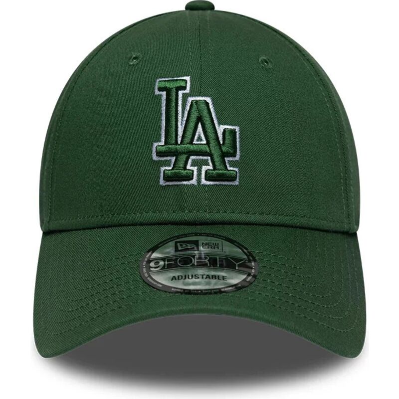 casquette-courbee-verte-ajustable-avec-logo-vert-9forty-team-outline-los-angeles-dodgers-mlb-new-era