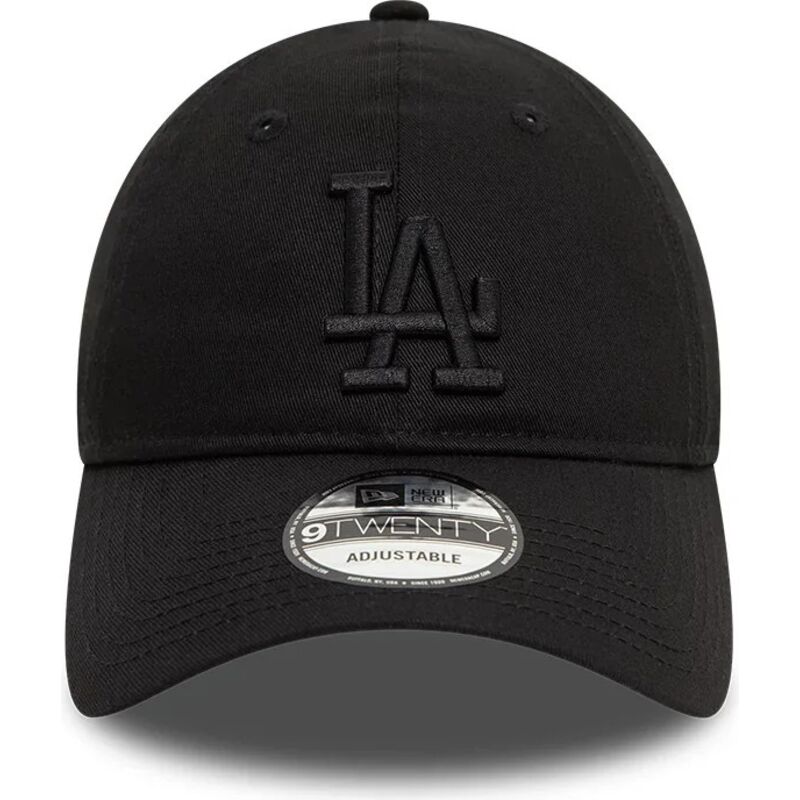 casquette-courbee-noire-ajustable-avec-logo-noir-9twenty-league-essential-los-angeles-dodgers-mlb-new-era