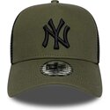casquette-trucker-verte-et-noire-avec-logo-noir-a-frame-league-essential-new-york-yankees-mlb-new-era