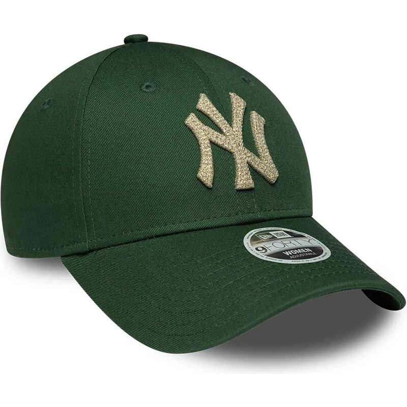 casquette-courbee-verte-ajustable-pour-femme-9forty-metallic-new-york-yankees-mlb-new-era