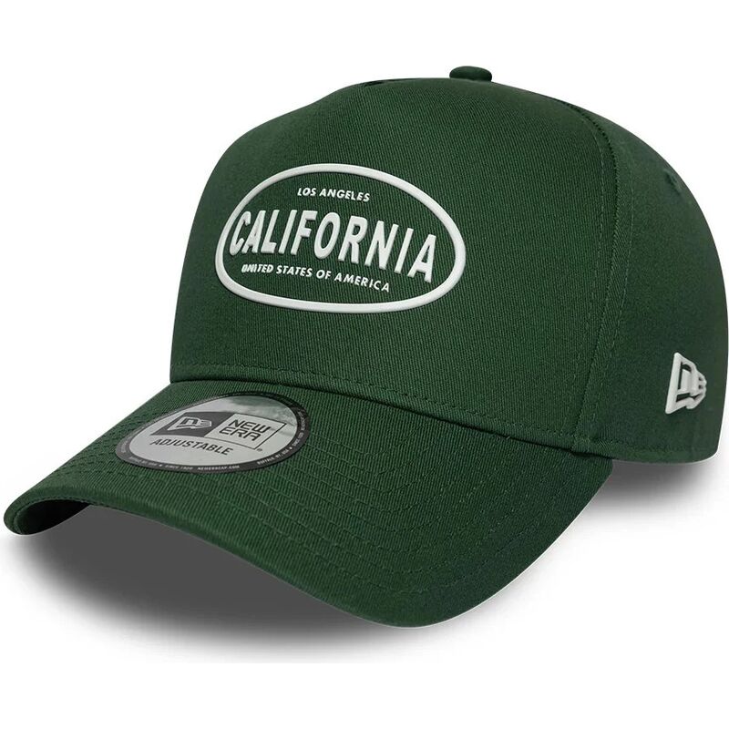 casquette-courbee-verte-snapback-e-frame-rubber-logo-california-los-angeles-new-era