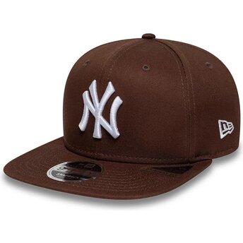 Casquette plate marron snapback 9FIFTY Original Fit League Essential New York Yankees MLB New Era
