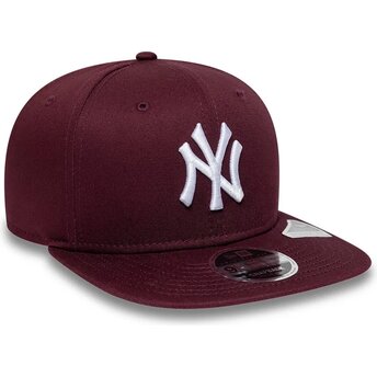 Casquette plate grenat snapback 9FIFTY Original Fit League Essential New York Yankees MLB New Era