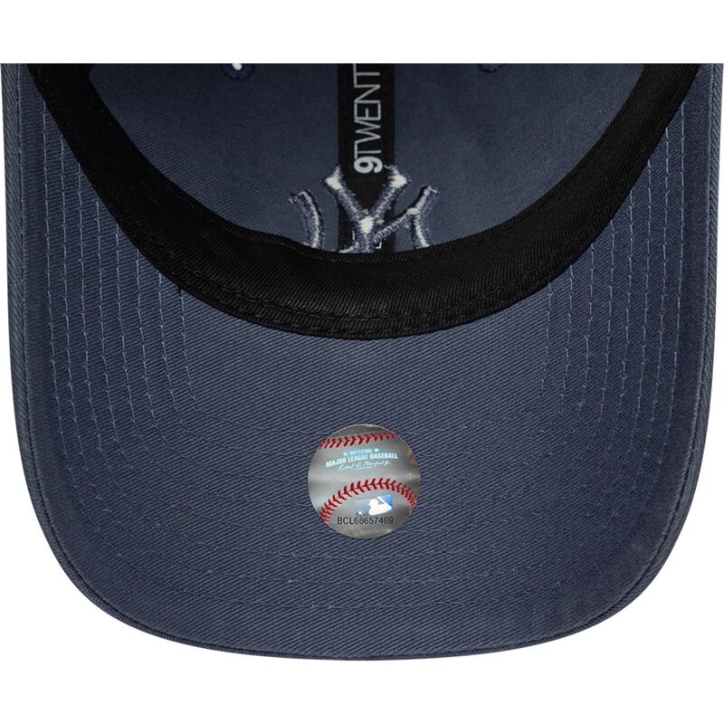 casquette-courbee-bleue-ajustable-avec-logo-bleu-9twenty-washed-midi-logo-new-york-yankees-mlb-new-era