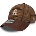 casquette-courbee-marron-ajustable-9twenty-mix-check-los-angeles-dodgers-mlb-new-era