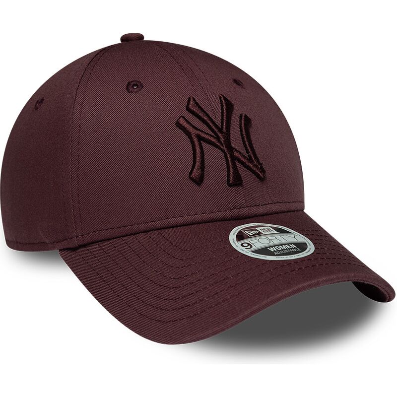 casquette-courbee-grenat-ajustable-pour-femme-avec-logo-grenat-9forty-league-essential-new-york-yankees-mlb-new-era