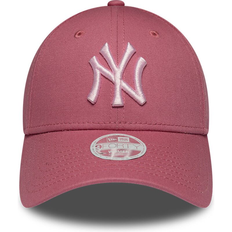 casquette-courbee-rose-ajustable-pour-femme-avec-logo-rose-9forty-league-essential-cas-new-york-yankees-mlb-new-era