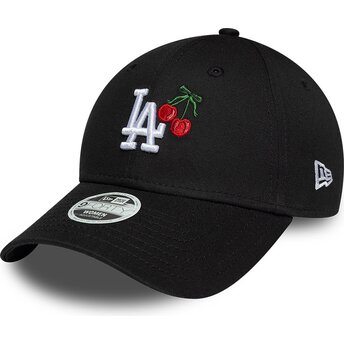 Casquette courbée noire ajustable pour femme 9FORTY Fruit Icon Cherry Los Angeles Dodgers MLB New Era