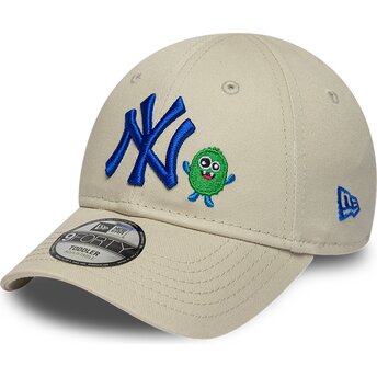 Casquette courbée beige ajustable avec logo bleu 9FORTY Monster Icon New York Yankees MLB New Era