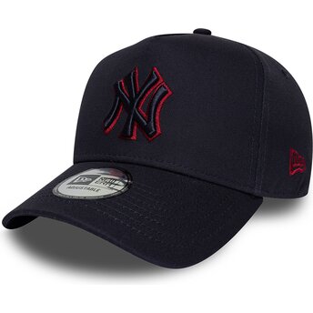 Casquette courbée bleue marine snapback avec logo rouge E Frame Team Outline New York Yankees MLB New Era