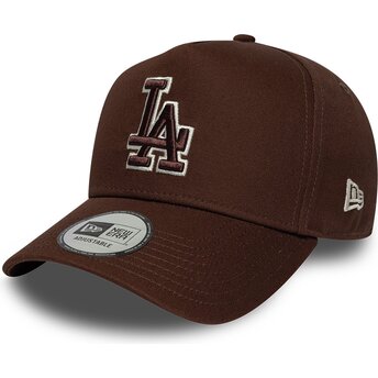 Casquette courbée marron snapback avec logo marron E Frame Team Outline Los Angeles Dodgers MLB New Era