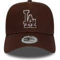 casquette-courbee-marron-snapback-avec-logo-marron-e-frame-team-outline-los-angeles-dodgers-mlb-new-era