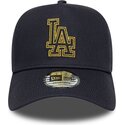 casquette-courbee-bleue-marine-snapback-avec-logo-dore-e-frame-metallic-outline-los-angeles-dodgers-mlb-new-era