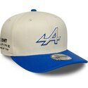 casquette-courbee-beige-et-bleue-snapback-9seventy-stretch-snap-contrast-visor-alpine-f1-team-formula-1-new-era